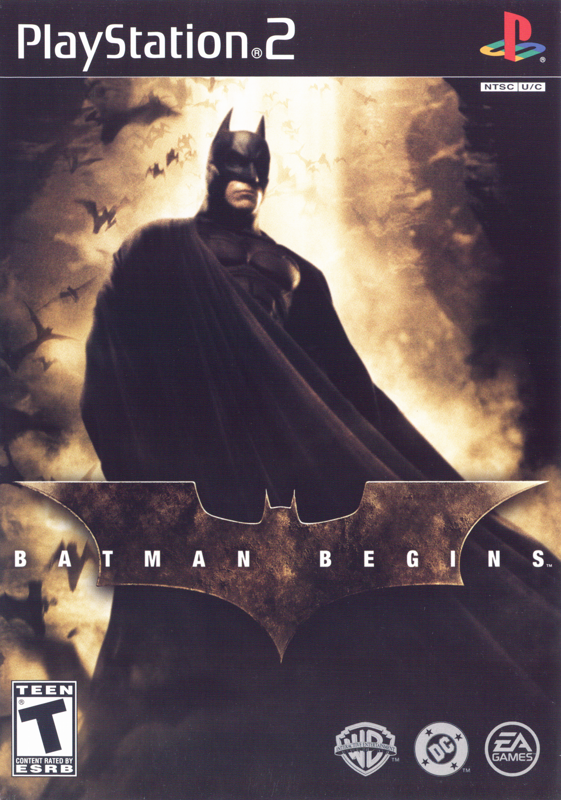 Batman Begins box art for Playstation 2